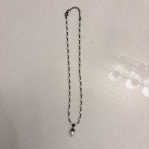 Sundance Oxidized Silver and freshwater pearl necklace